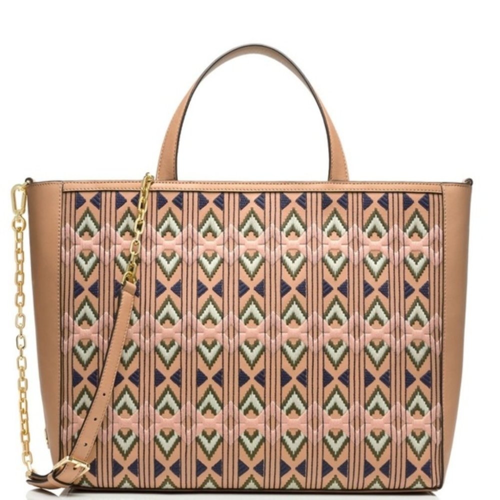 TORY BURCH | USED EMBELLISHED EAST WEST TOTE